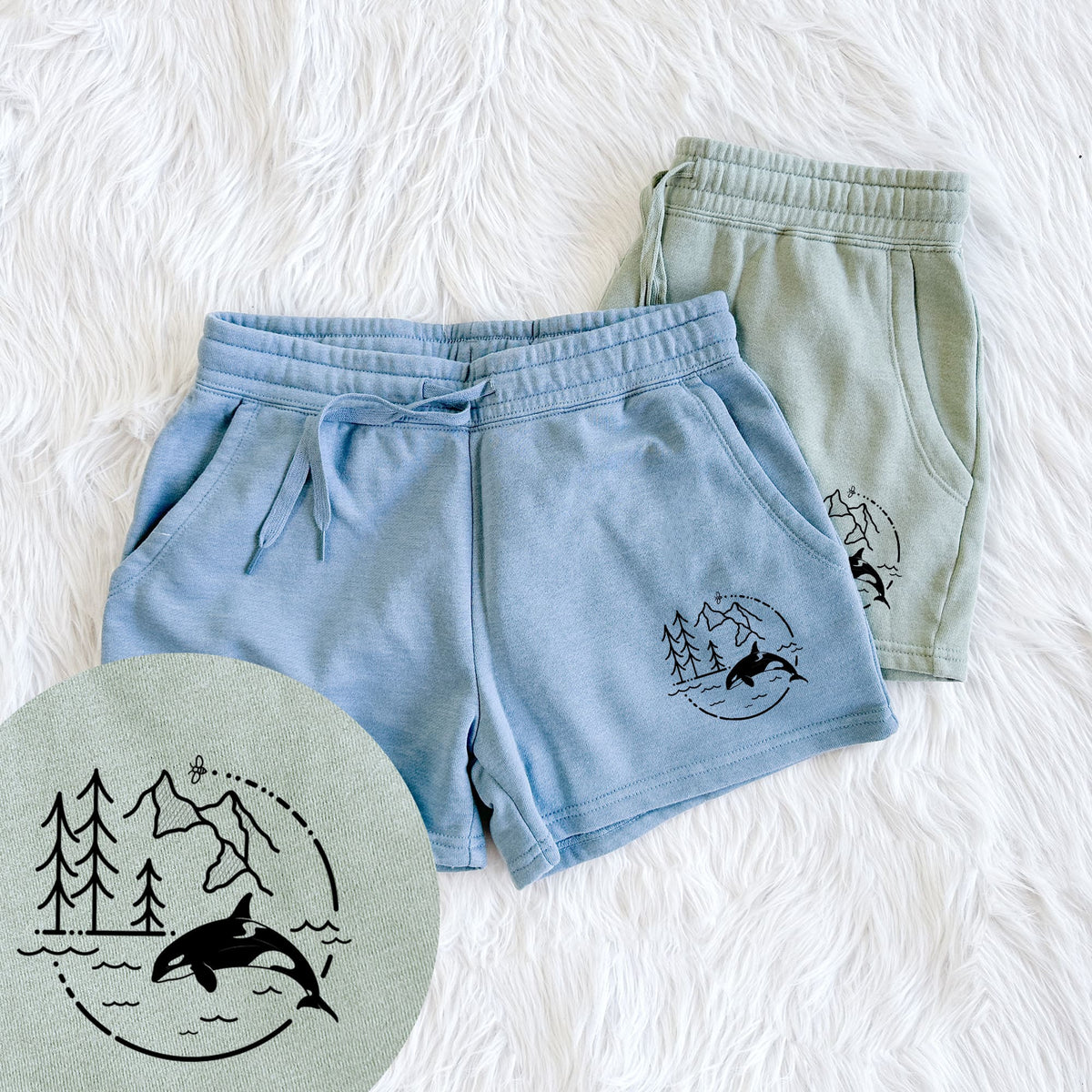 It's All Connected - Orca - Women's Cali Wave Shorts