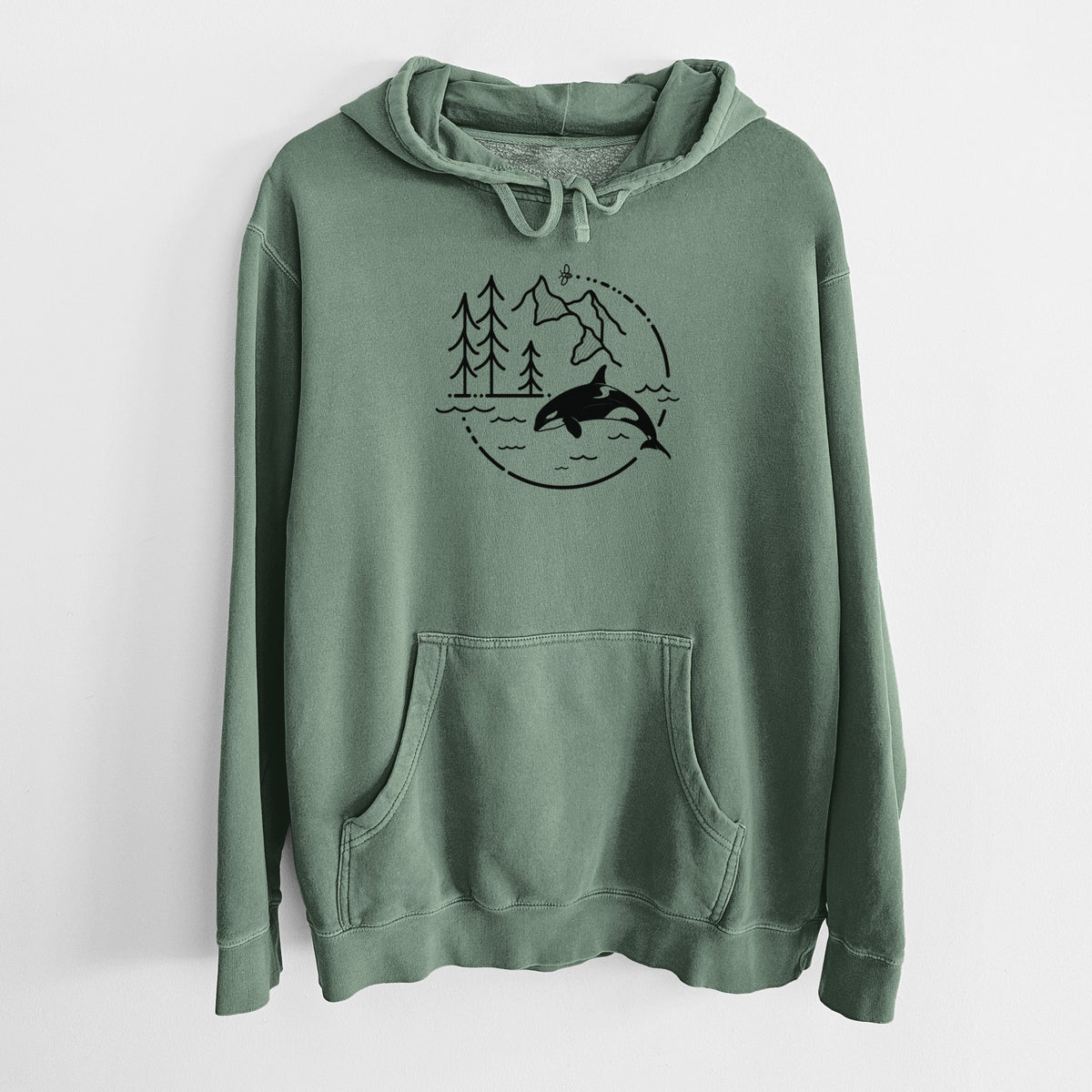 It's All Connected - Orca - Unisex Pigment Dyed Hoodie