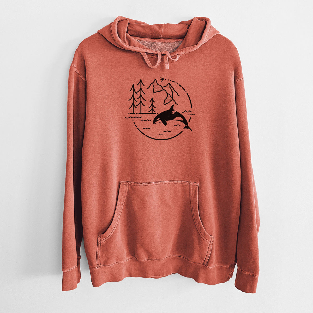 It's All Connected - Orca - Unisex Pigment Dyed Hoodie