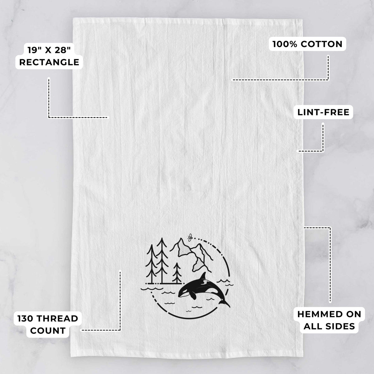 It's All Connected - Orca Tea Towel