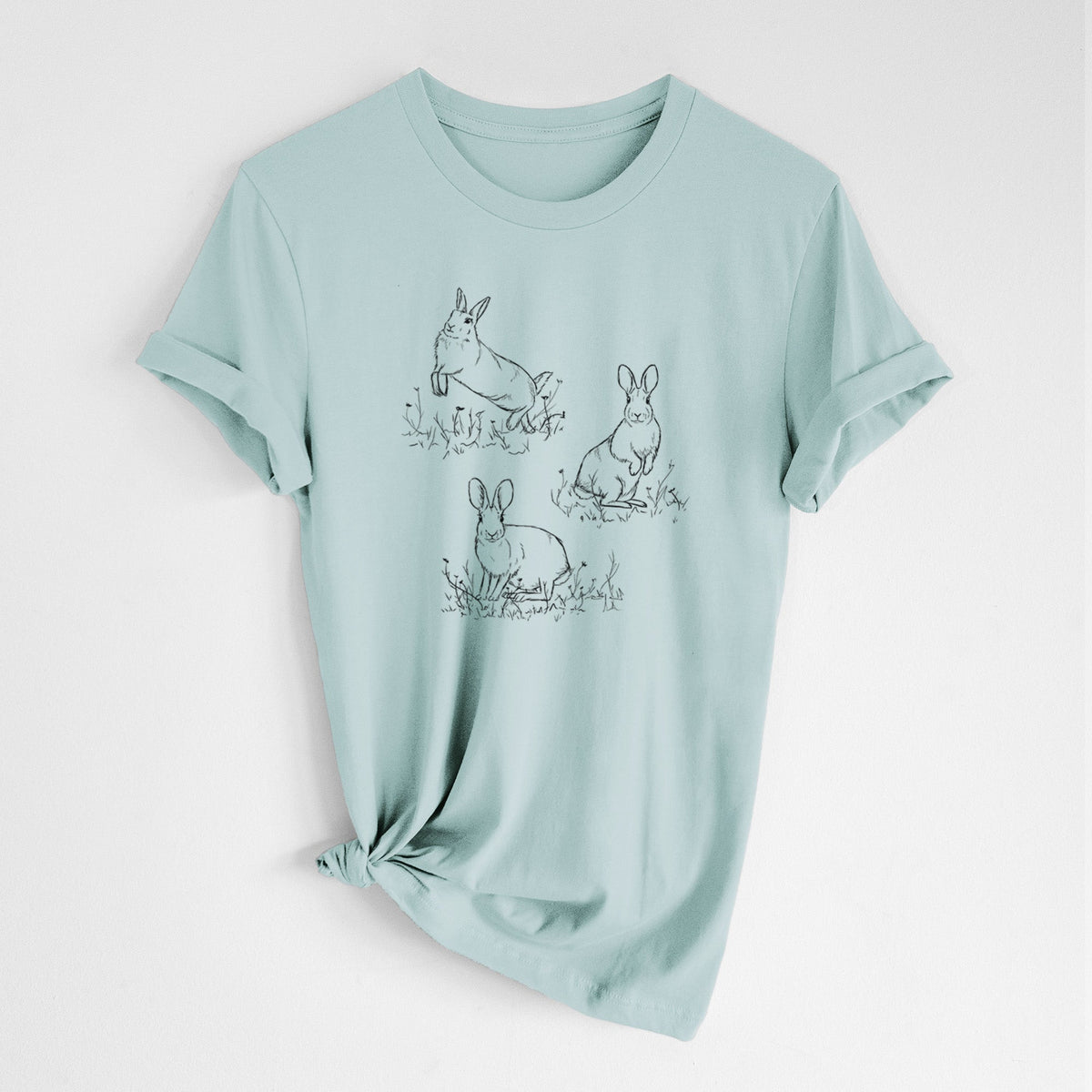 Eastern Cottontail Rabbit Trio - Sylvilagus floridanus - Lightweight 100% Cotton Unisex Crewneck