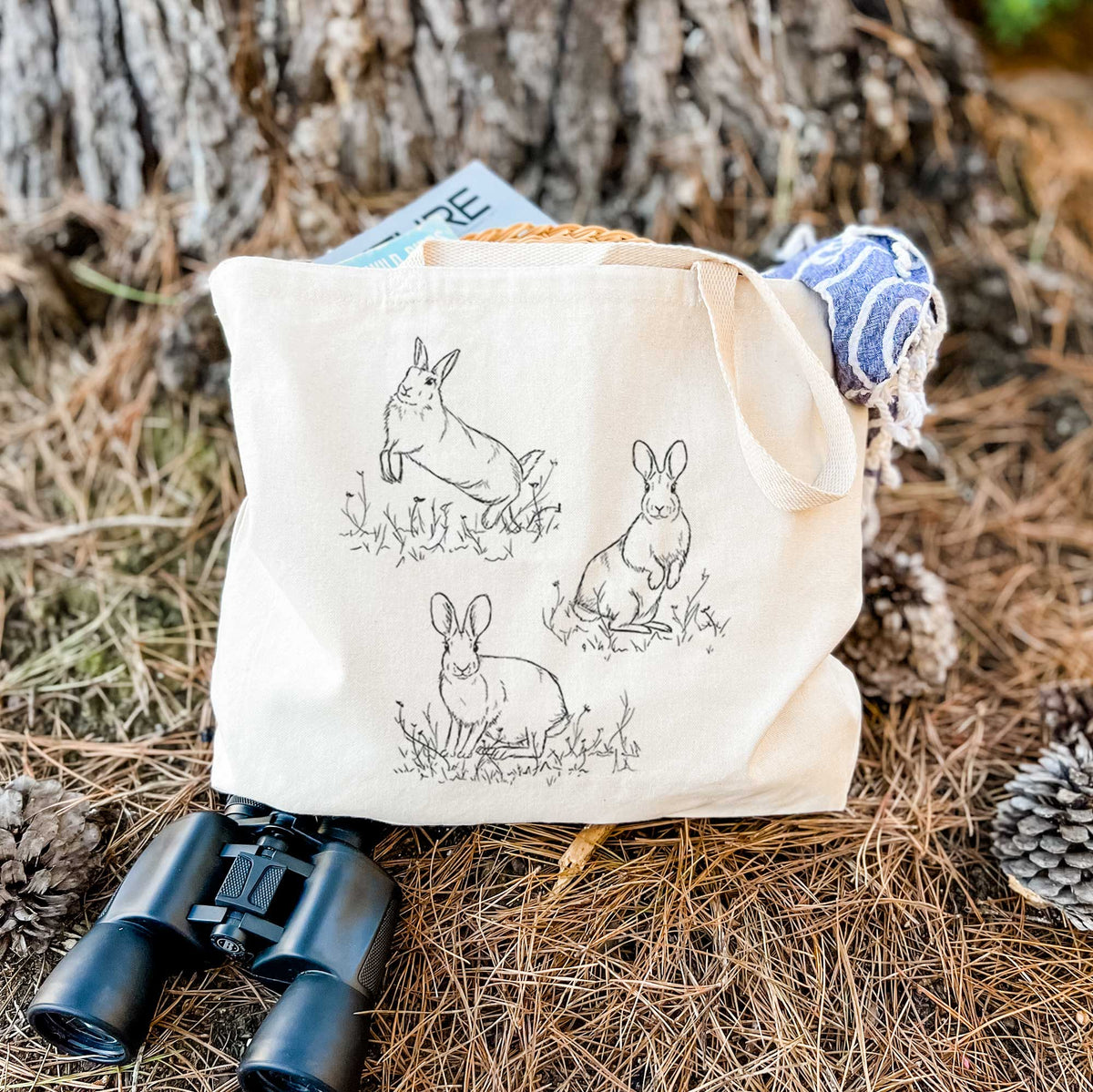 Eastern Cottontail Rabbit Trio - Sylvilagus floridanus - Tote Bag