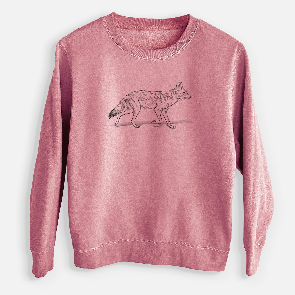 Coyote - Canis latrans - Youth Lightweight Crewneck Sweatshirt