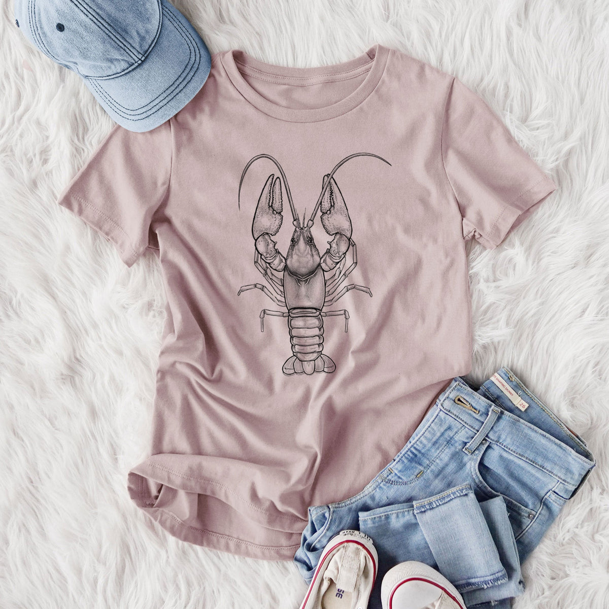 Guyandotte River Crayfish - Cambarus veteranus - Women's Lightweight Relaxed Fit 100% Cotton Crewneck