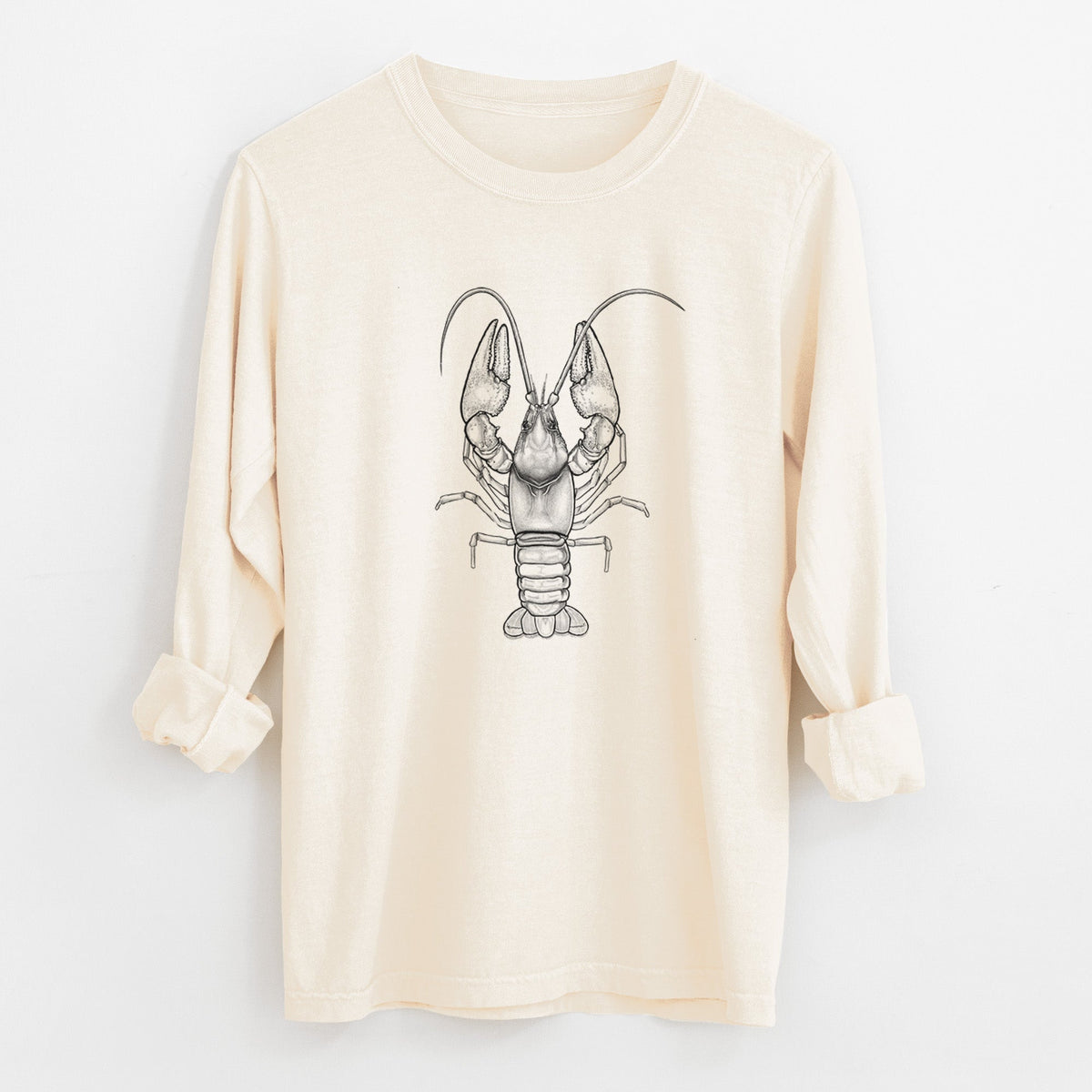 Guyandotte River Crayfish - Cambarus veteranus - Unisex Comfort Colors 100% Cotton Long Sleeve