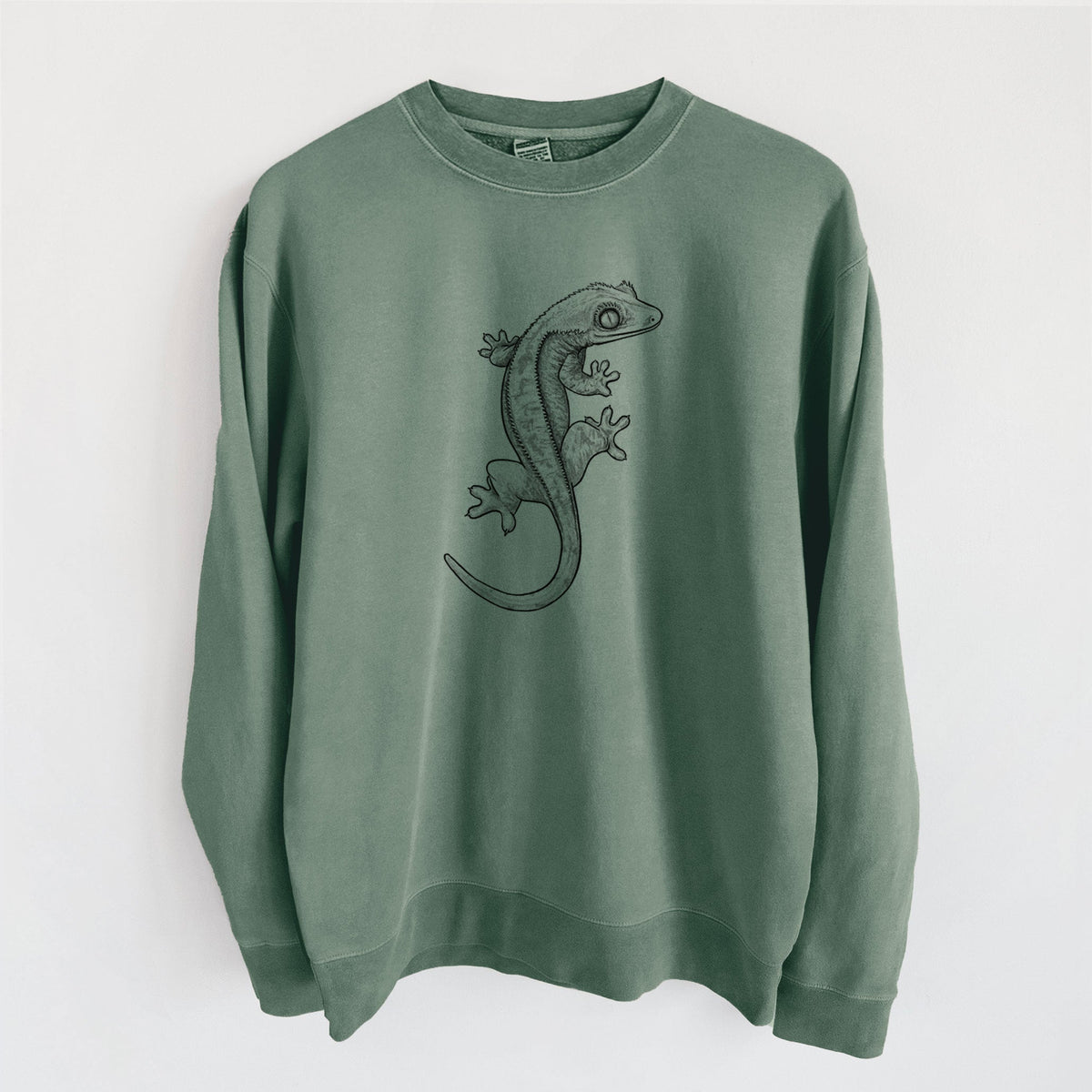Crested Gecko - Correlophus ciliatus - Unisex Pigment Dyed Crew Sweatshirt