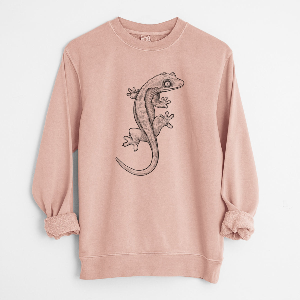 Crested Gecko - Correlophus ciliatus - Unisex Pigment Dyed Crew Sweatshirt