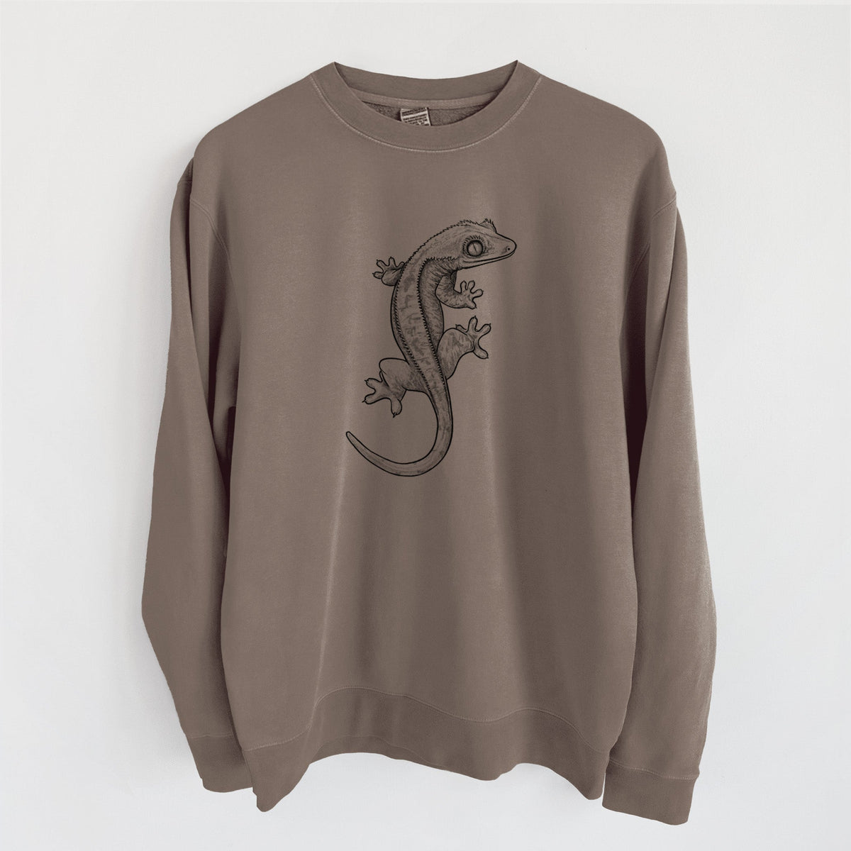 Crested Gecko - Correlophus ciliatus - Unisex Pigment Dyed Crew Sweatshirt