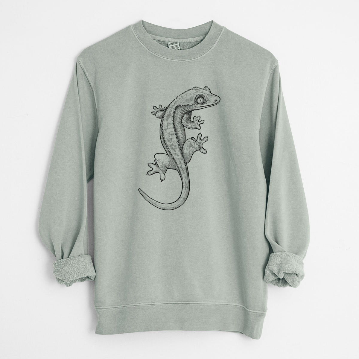 Crested Gecko - Correlophus ciliatus - Unisex Pigment Dyed Crew Sweatshirt