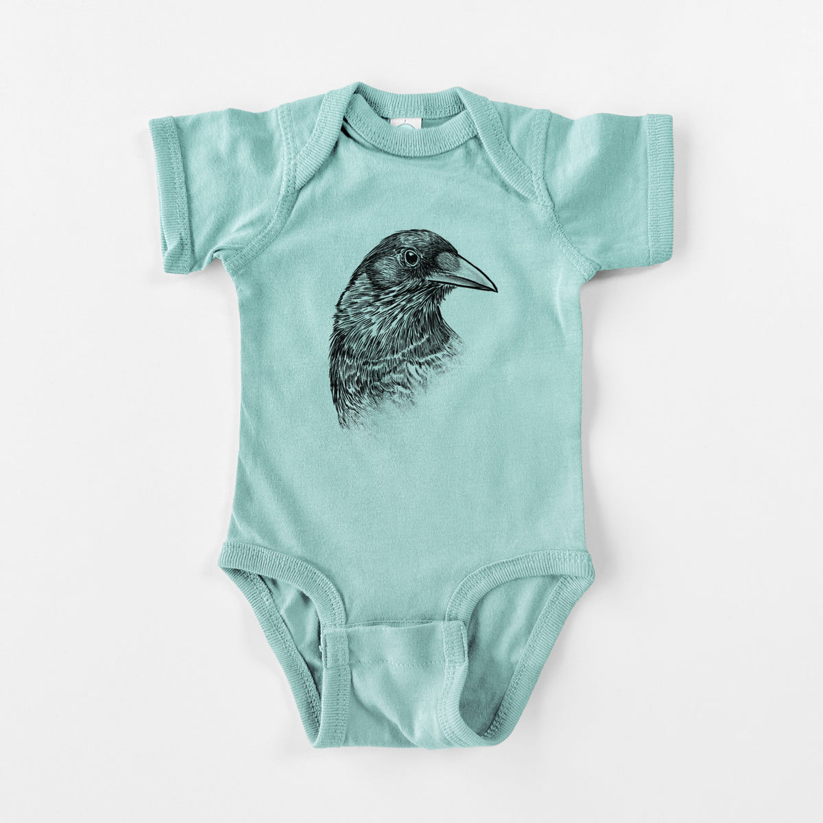 American Crow Bust - Corvus brachyrhynchos - Baby Fine Jersey Bodysuit