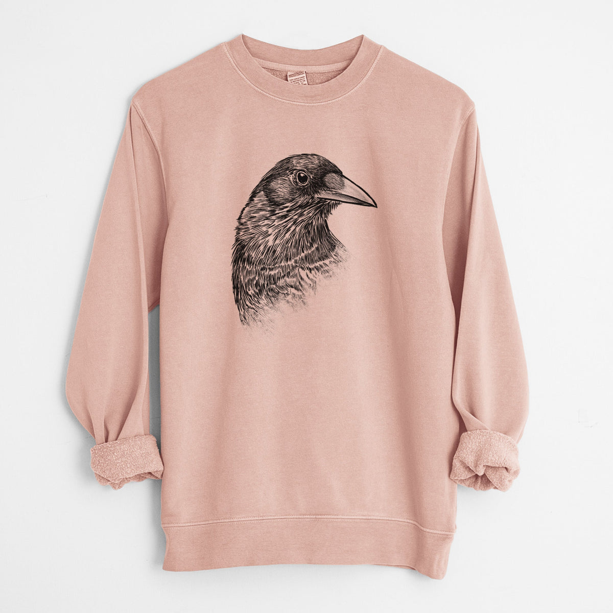 American Crow Bust - Corvus brachyrhynchos - Unisex Pigment Dyed Crew Sweatshirt