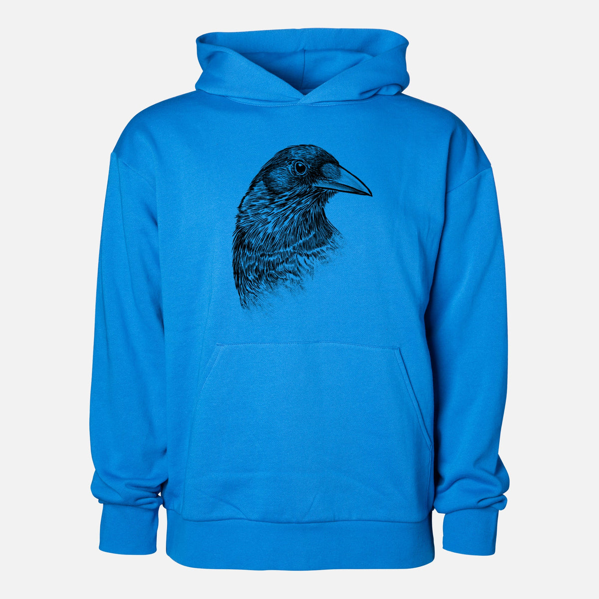 American Crow Bust - Corvus brachyrhynchos  - Statement Midweight Hoodie