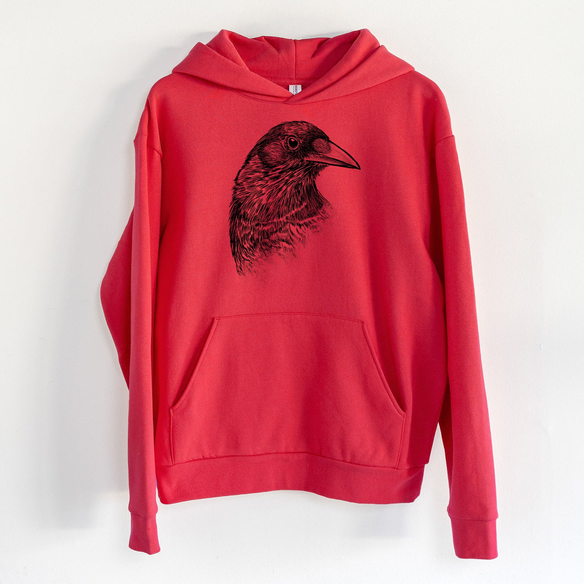 American Crow Bust - Corvus brachyrhynchos  - Statement Midweight Hoodie