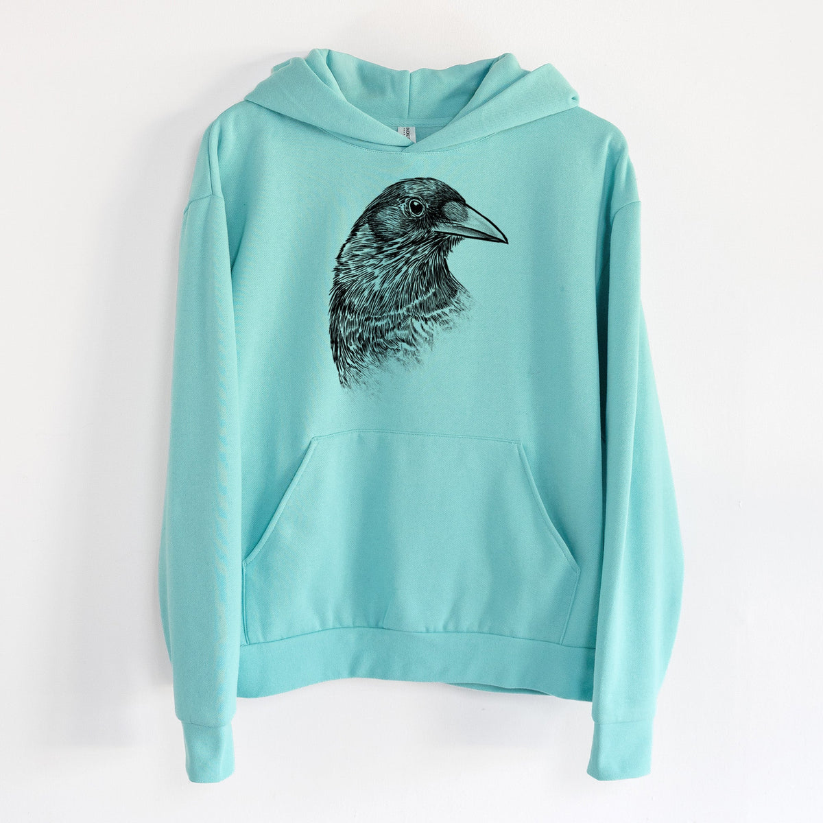 American Crow Bust - Corvus brachyrhynchos  - Statement Midweight Hoodie