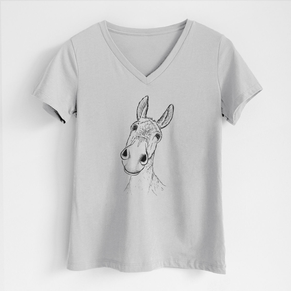 Curious Donkey - Women's Lightweight Relaxed Fit 100% Cotton V-neck