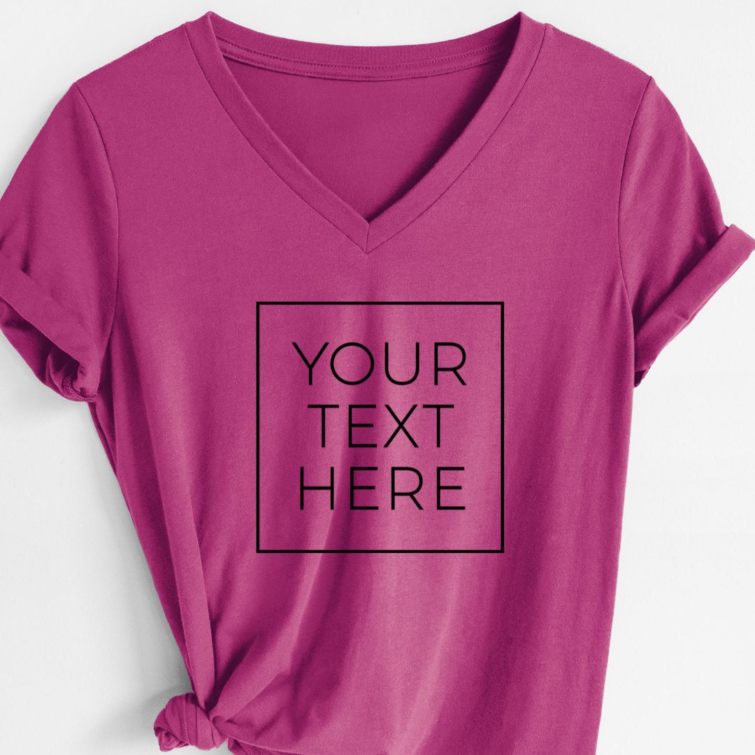 Custom Create Your Own Boxed Design - Women's Lightweight 100% Cotton V-neck