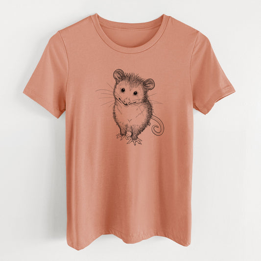 Cute Opossum - Women's Lightweight Relaxed Fit 100% Cotton Crewneck