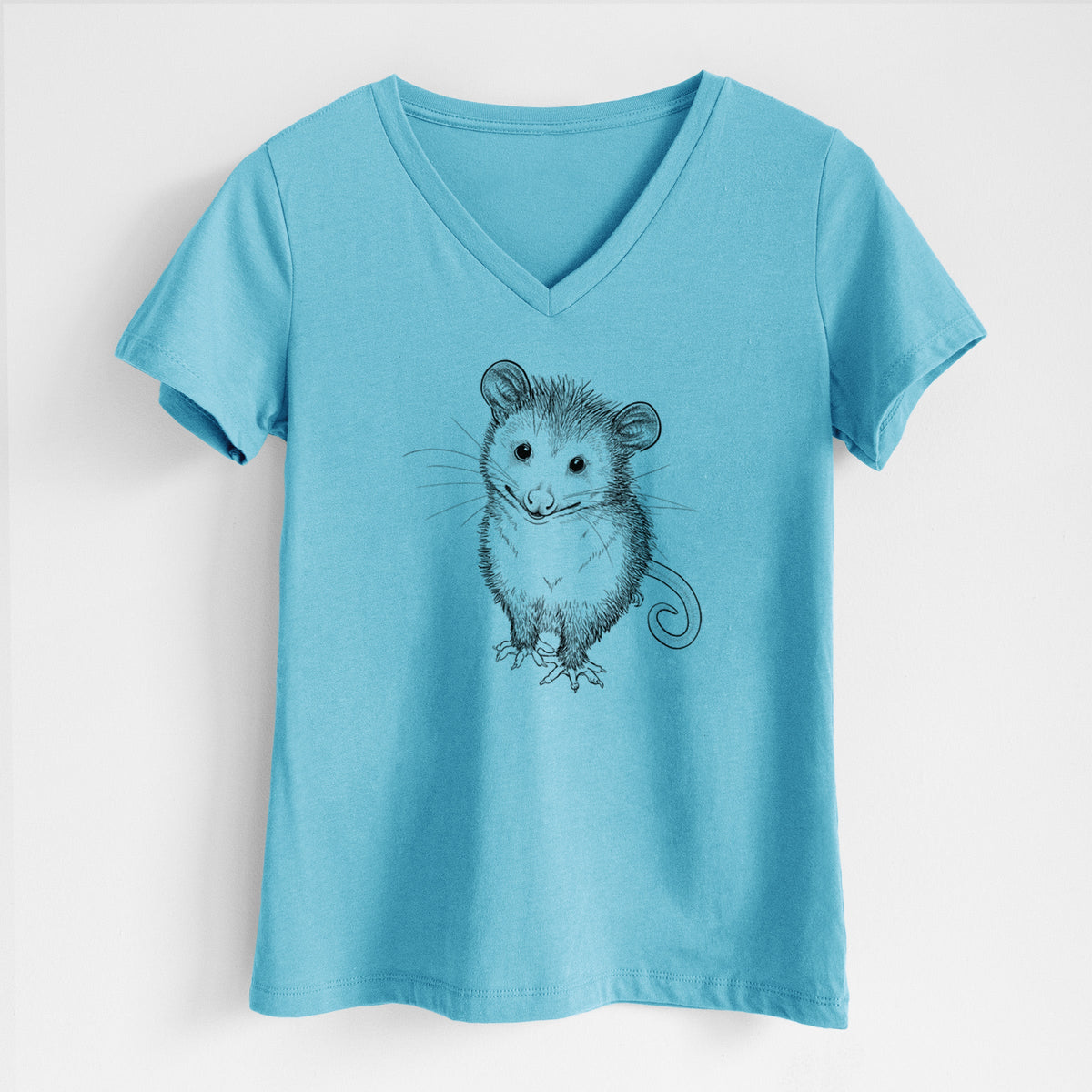 Cute Opossum - Women's Lightweight Relaxed Fit 100% Cotton V-neck
