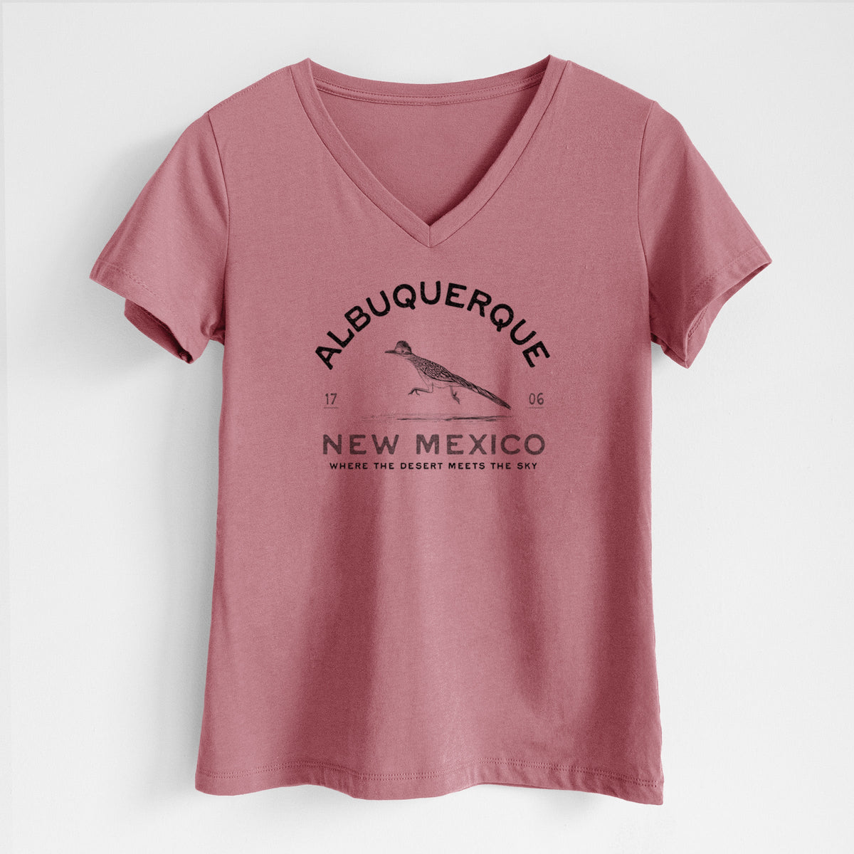 Albuquerque New Mexico Roadrunner - Women's Lightweight Relaxed Fit 100% Cotton V-neck
