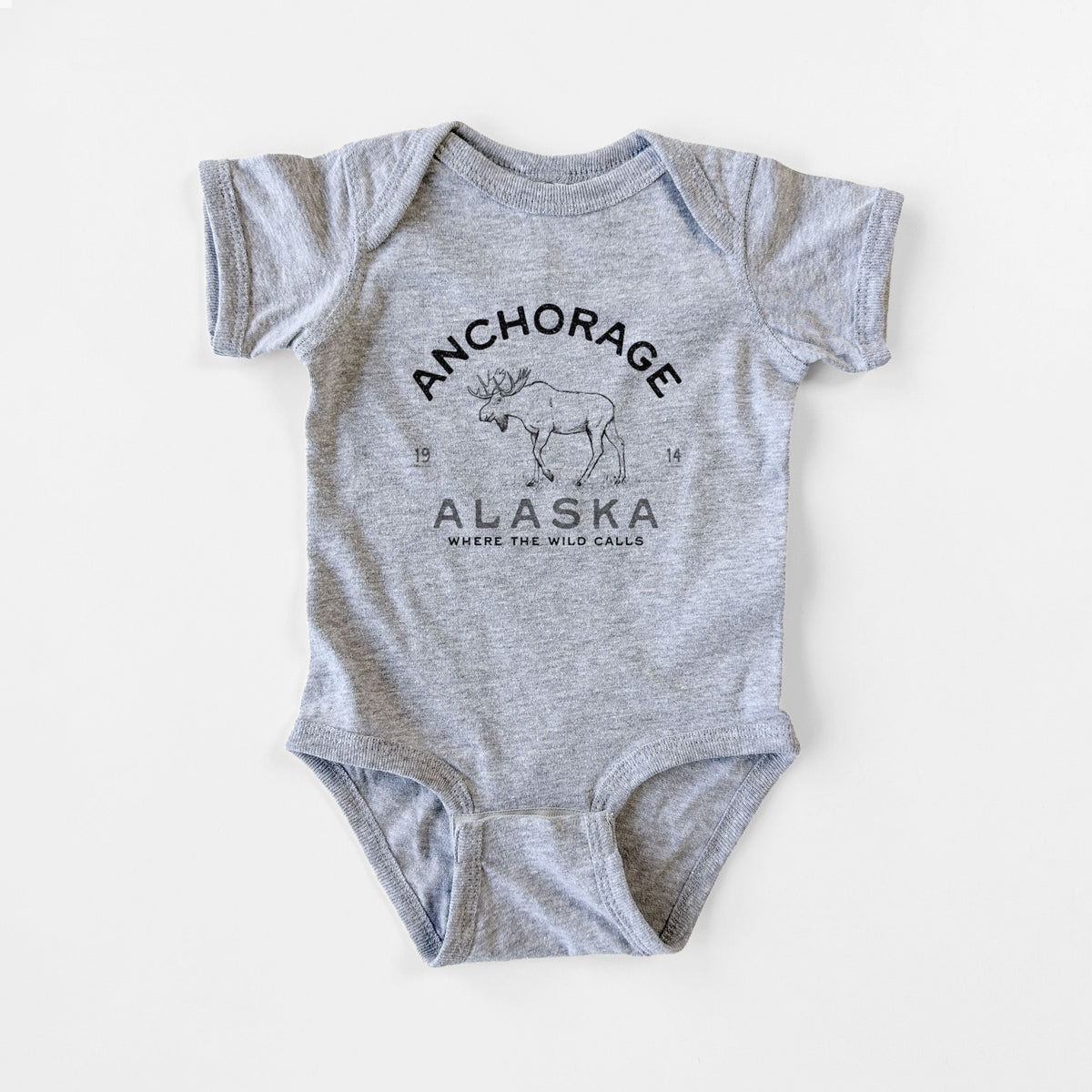 Anchorage Alaska Moose - Baby Fine Jersey Bodysuit