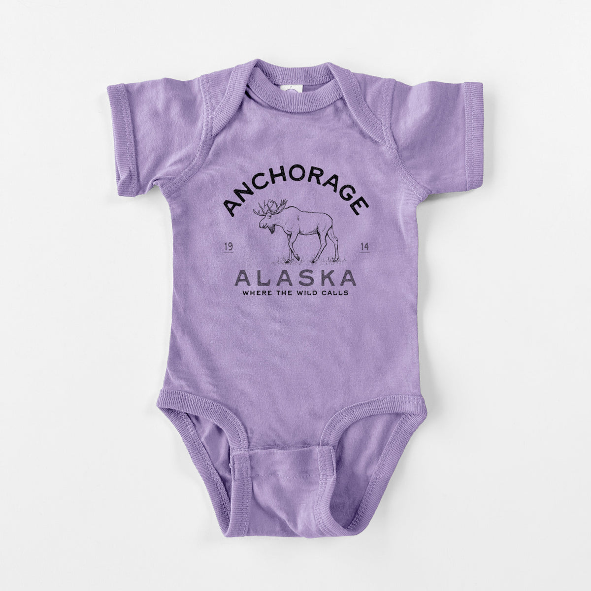 Anchorage Alaska Moose - Baby Fine Jersey Bodysuit