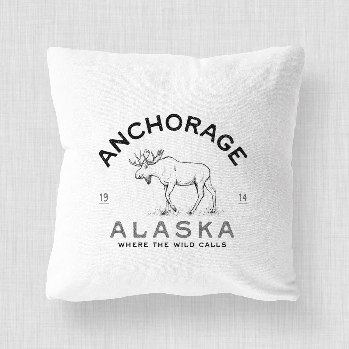 Anchorage Alaska Moose - Throw Pillow Cover