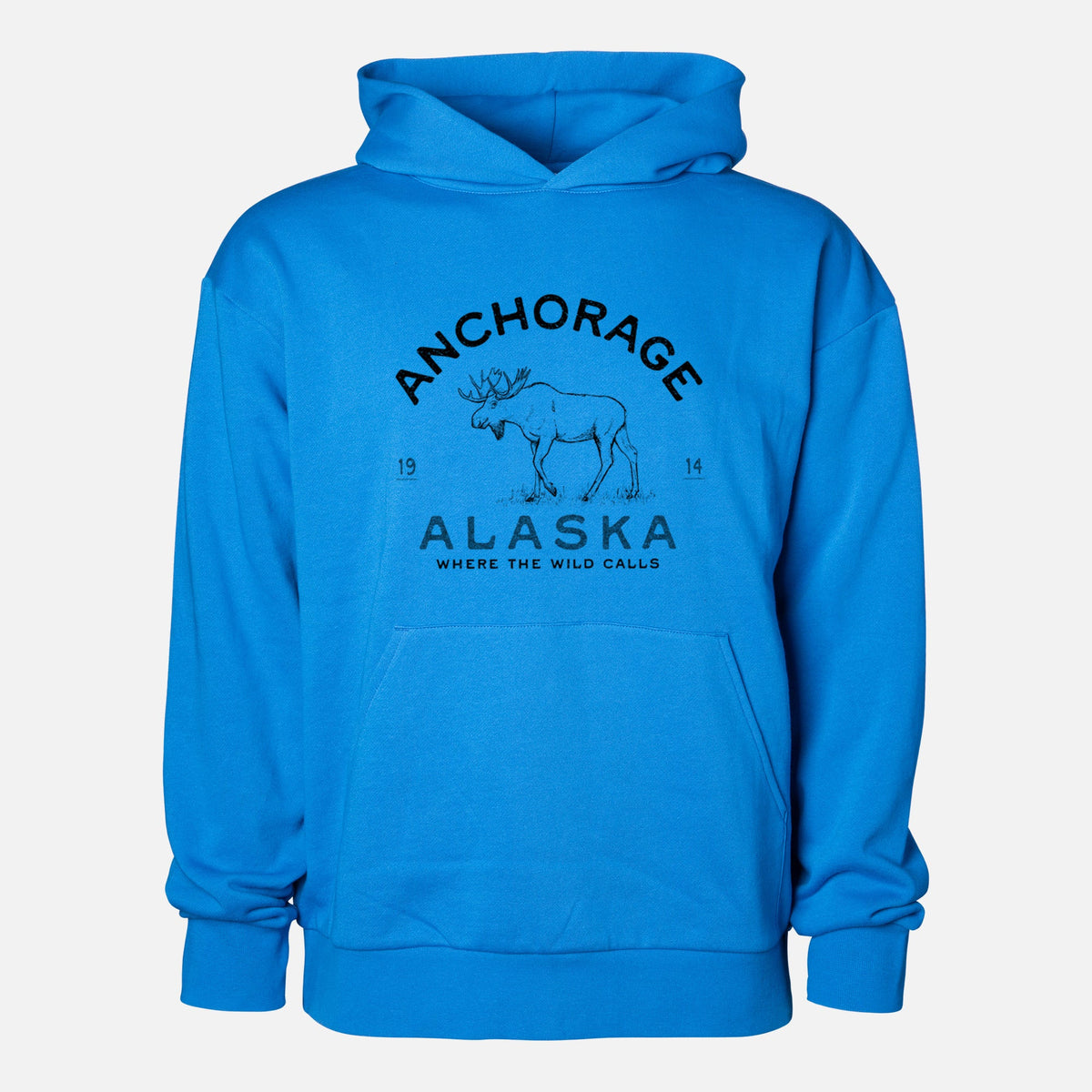 Anchorage Alaska Moose  - Statement Midweight Hoodie