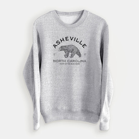 Asheville North Carolina - Black Bear - Knit Sweatshirt