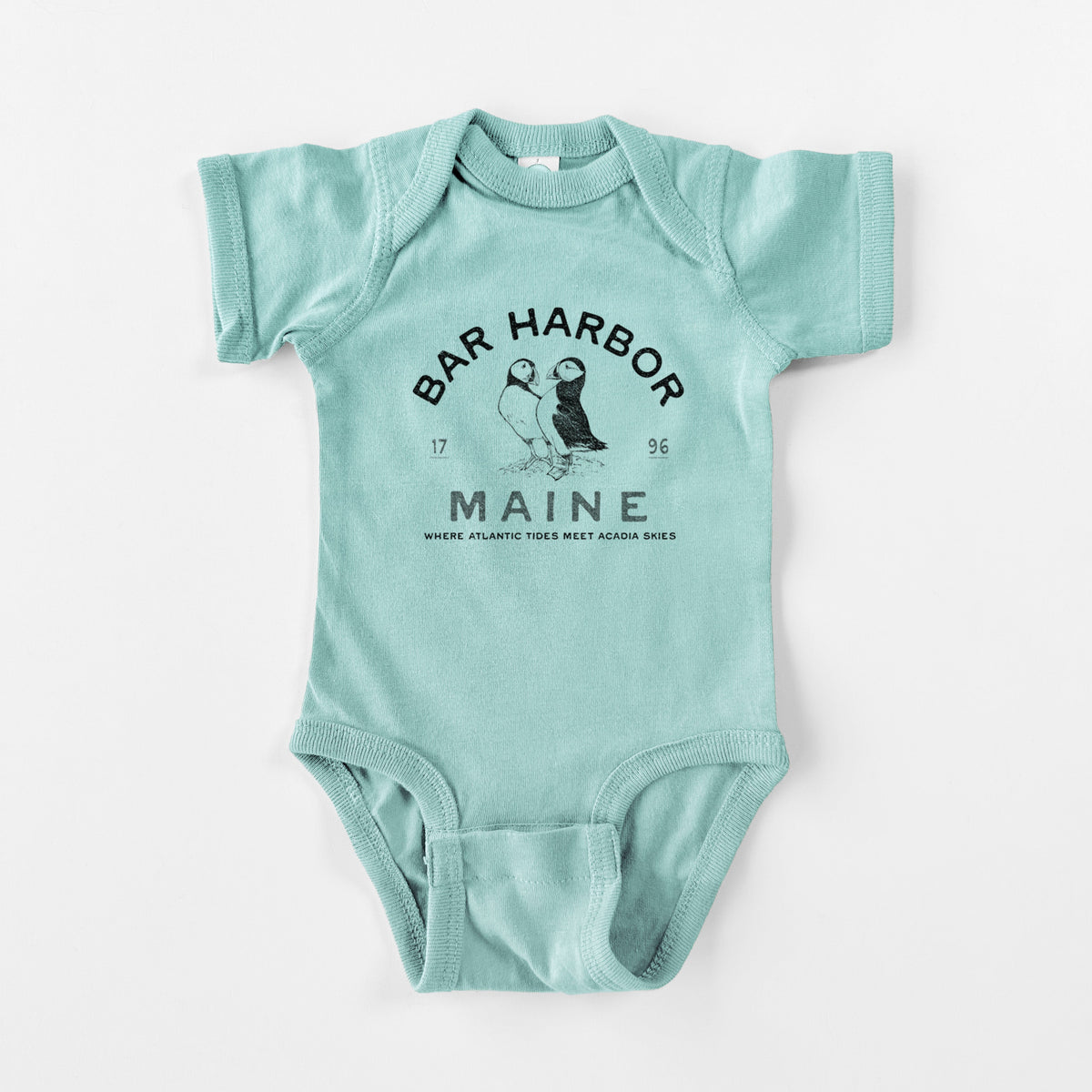 Bar Harbor Maine - Atlantic Puffins - Baby Fine Jersey Bodysuit