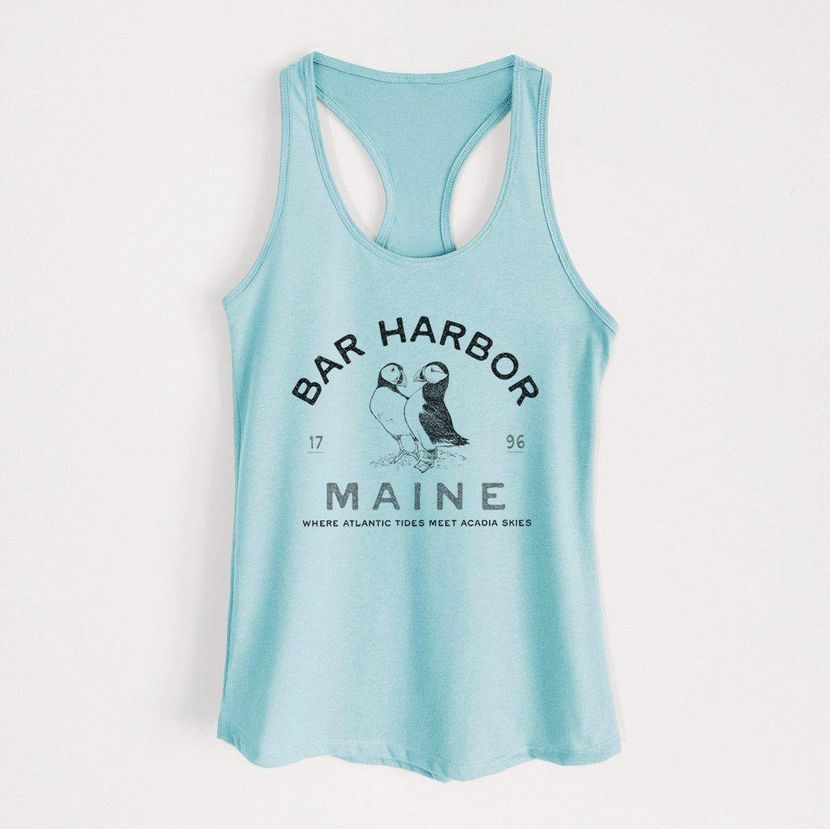 Bar Harbor Maine - Atlantic Puffins - Women's Racerback Tanktop