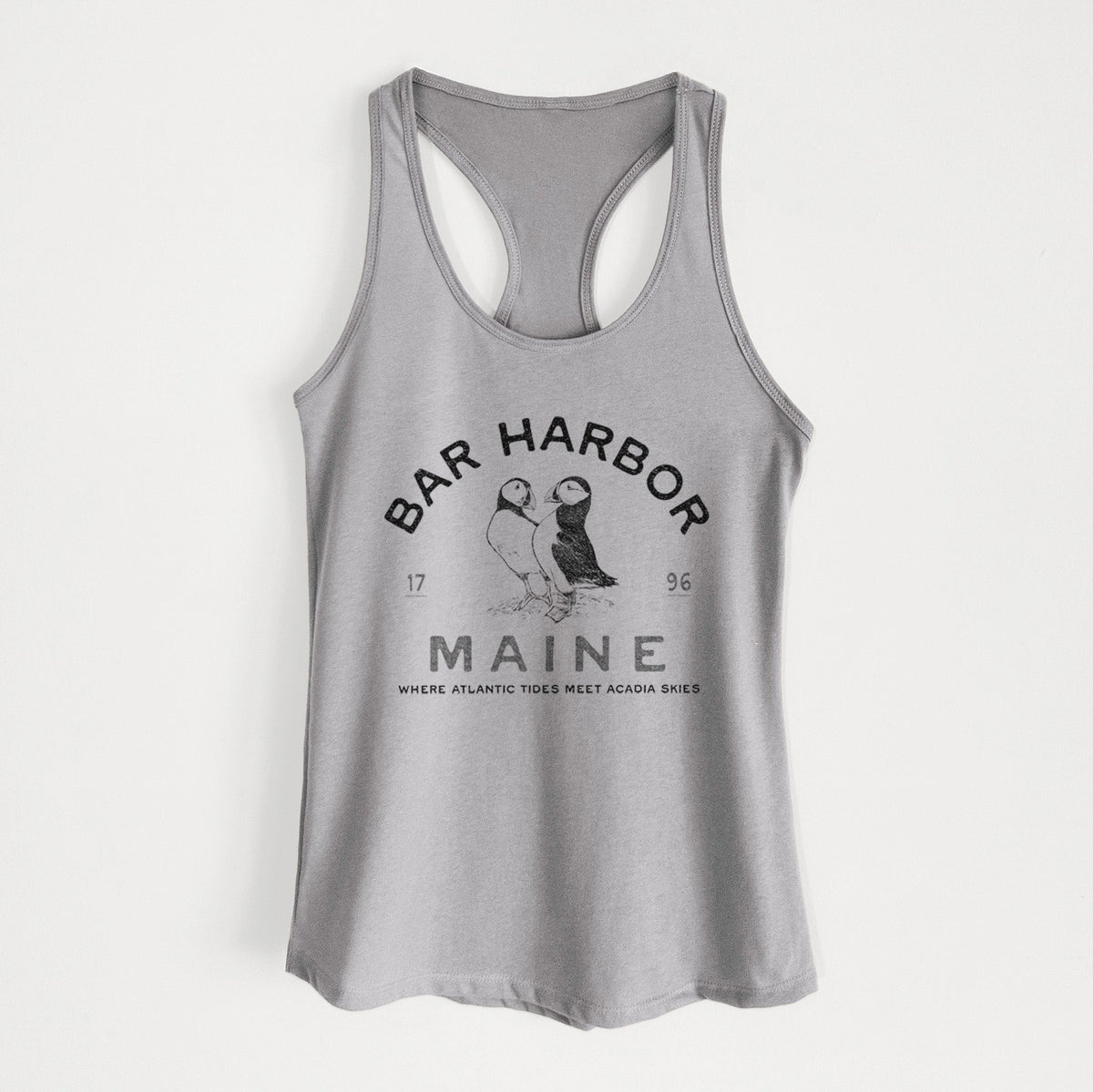 Bar Harbor Maine - Atlantic Puffins - Women's Racerback Tanktop