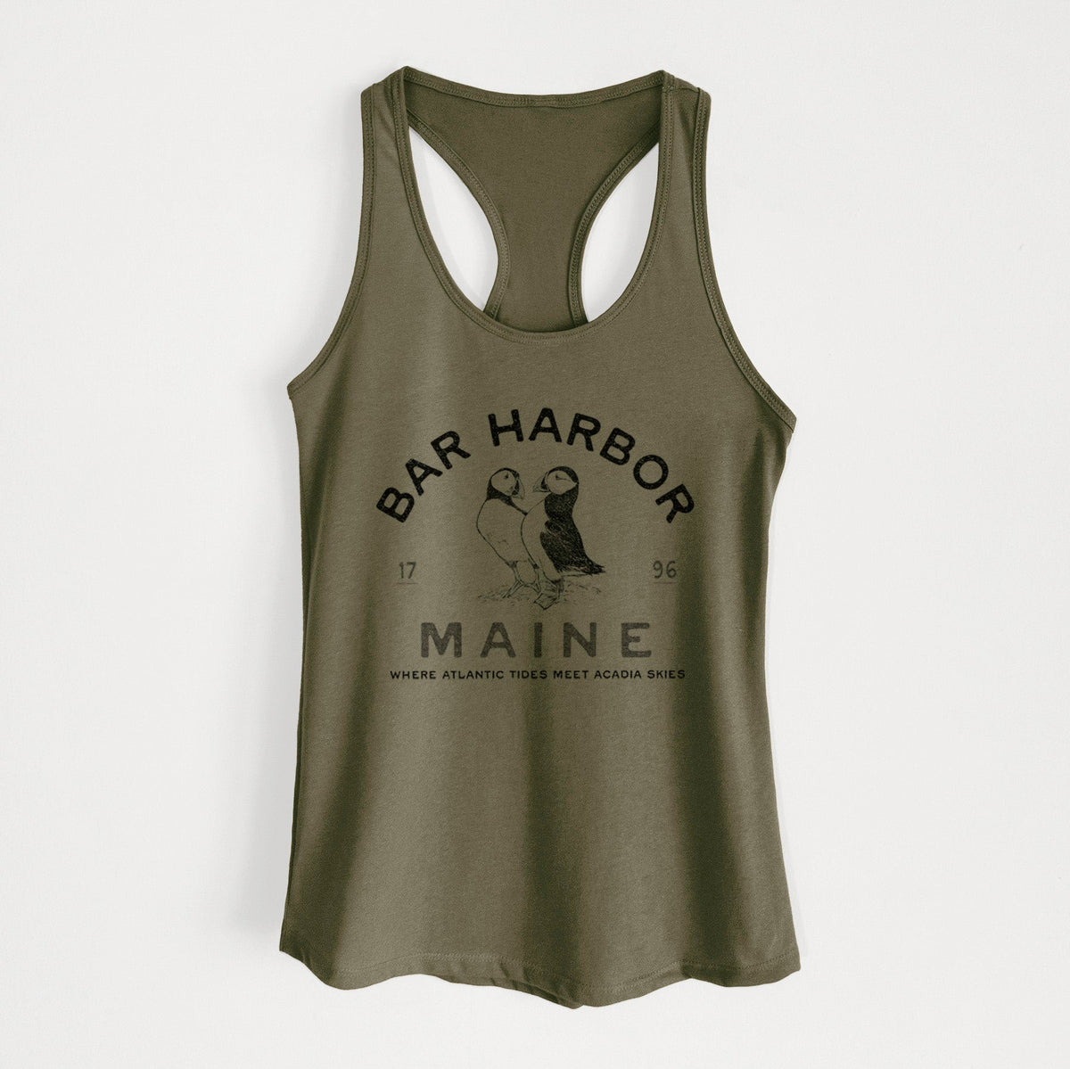 Bar Harbor Maine - Atlantic Puffins - Women's Racerback Tanktop