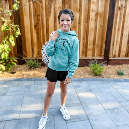 Bar Harbor Maine - Atlantic Puffins - Youth Pigment Dyed Hoodie