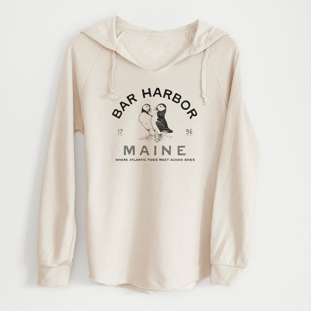 Bar Harbor Maine - Atlantic Puffins - Cali Wave Hooded Sweatshirt