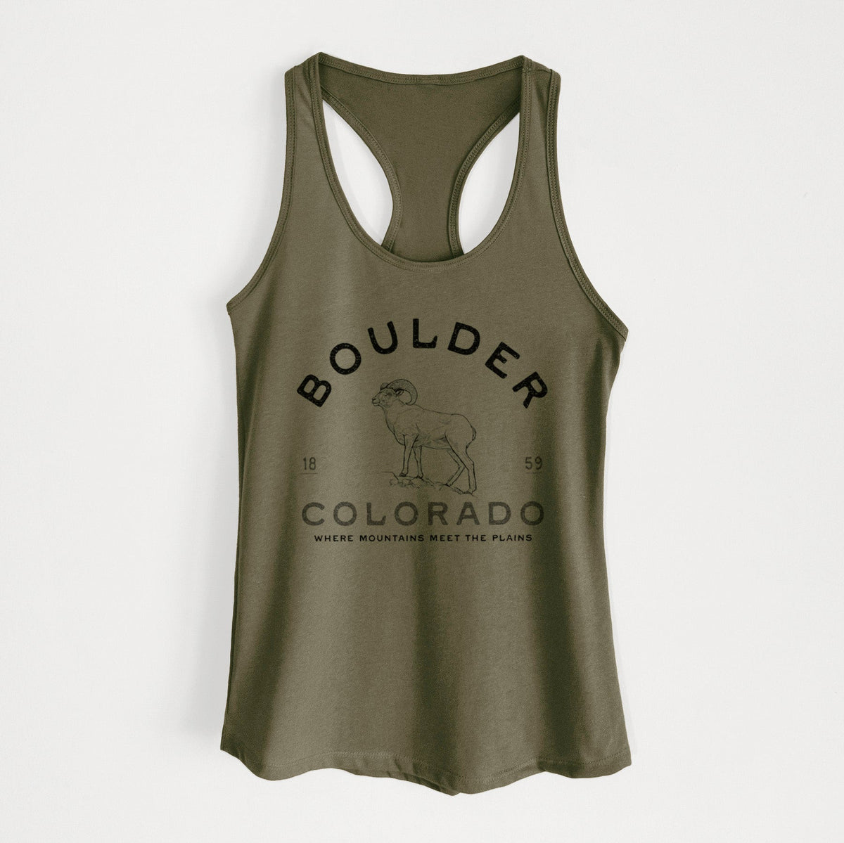 Boulder Colorado Bighorn - Women's Racerback Tanktop