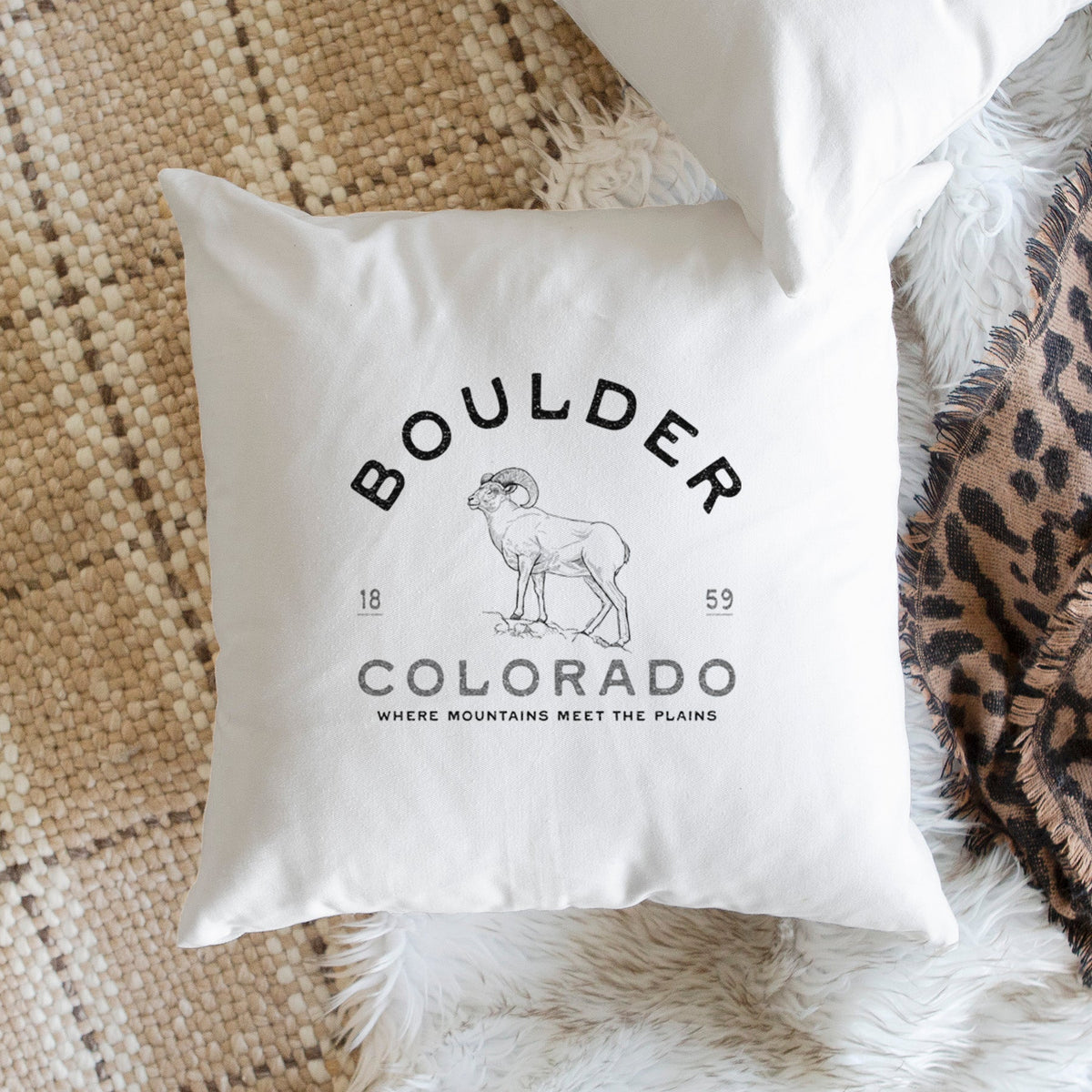 Boulder Colorado Bighorn - Throw Pillow Cover