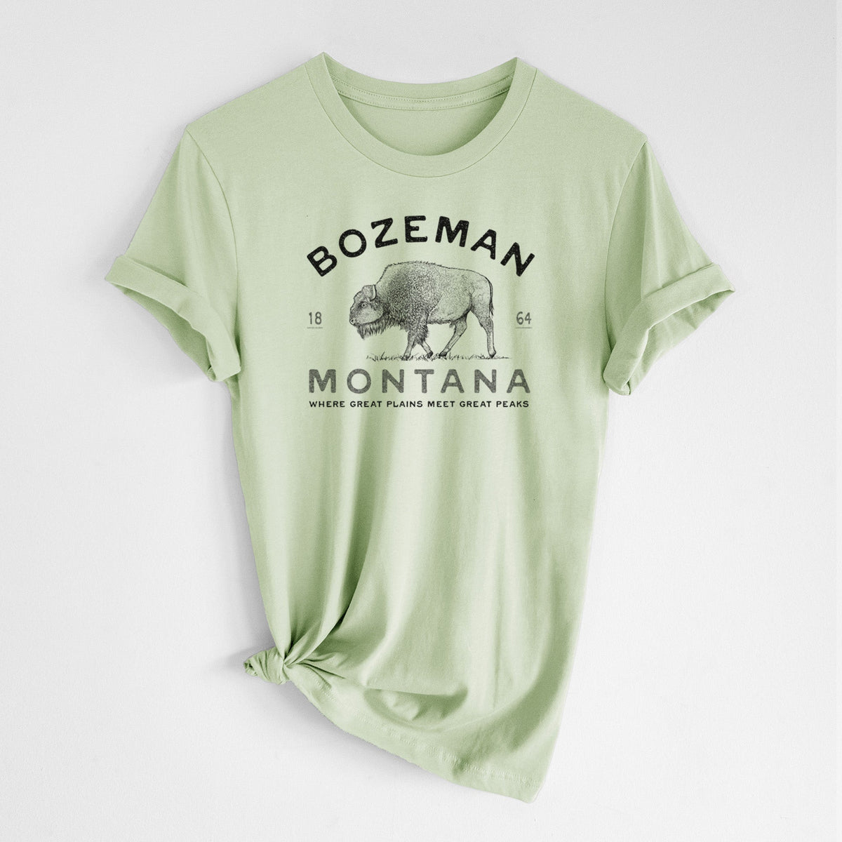 Bozeman Montana Bison - Lightweight 100% Cotton Unisex Crewneck