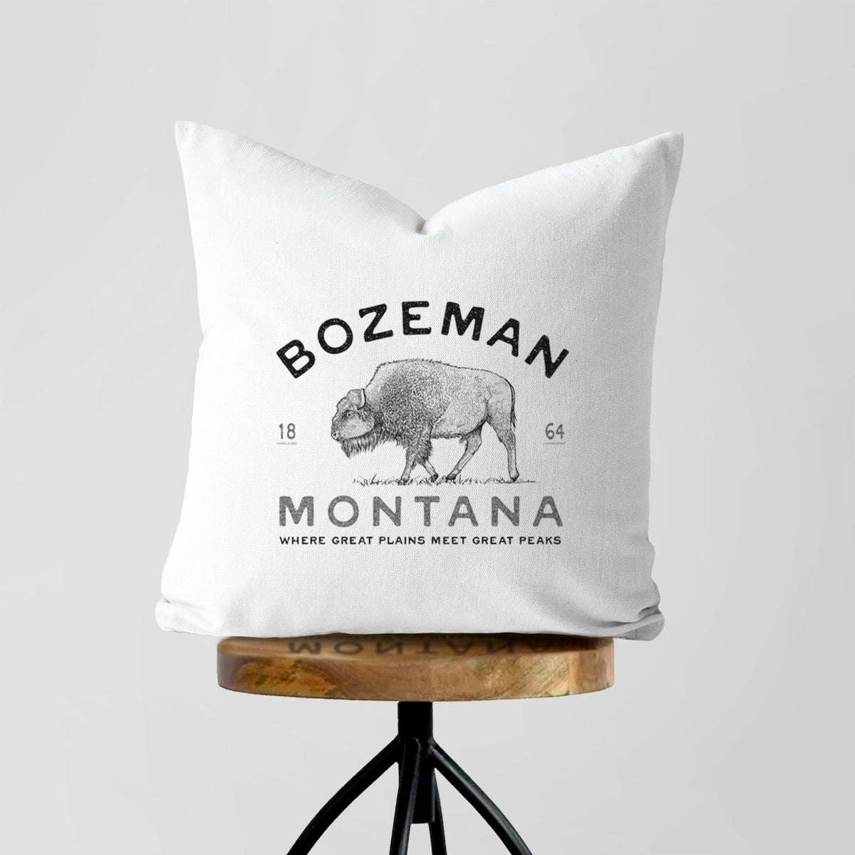 Bozeman Montana Bison - Throw Pillow Cover