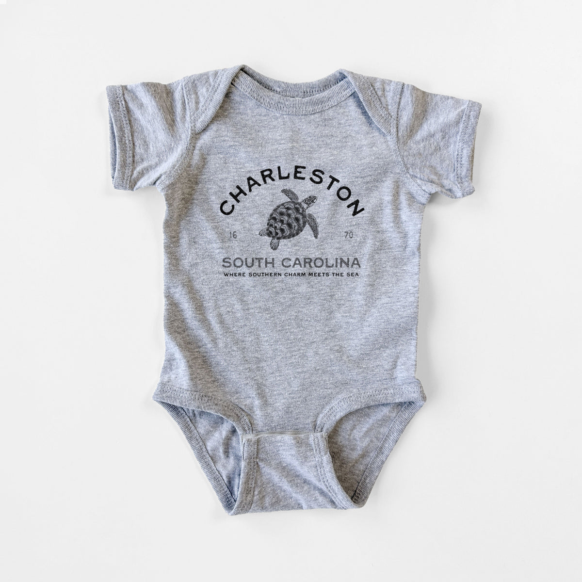 Charleston South Carolina - Loggerhead Sea Turtle - Baby Fine Jersey Bodysuit