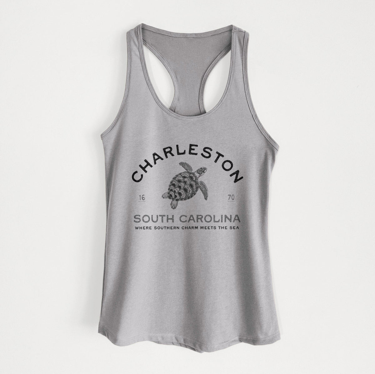 Charleston South Carolina - Loggerhead Sea Turtle - Women's Racerback Tanktop