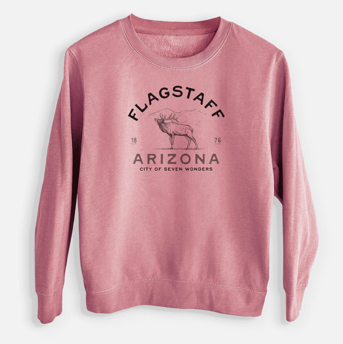 Flagstaff Arizona Elk - Youth Lightweight Crewneck Sweatshirt