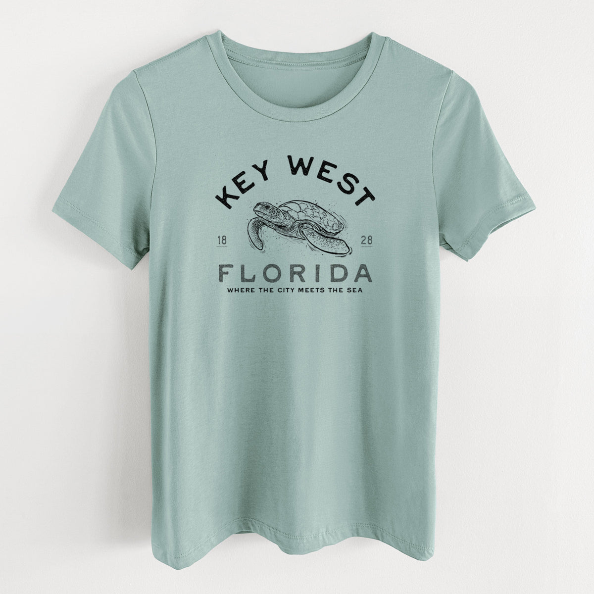 Key West Florida Sea Turtle - Women's Lightweight Relaxed Fit 100% Cotton Crewneck