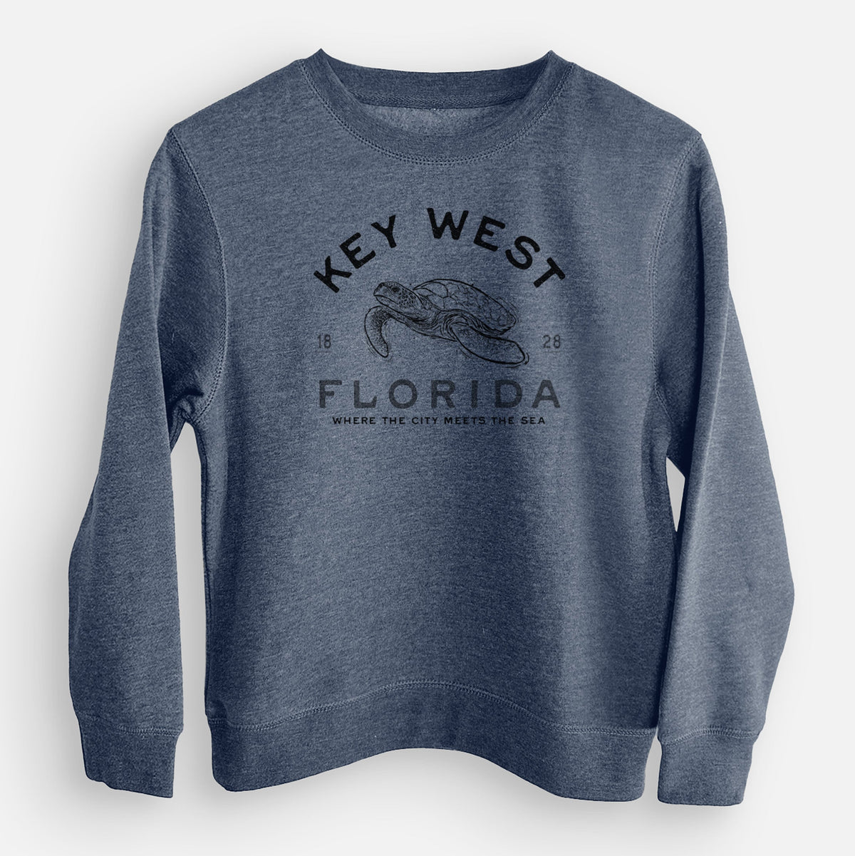 Key West Florida Sea Turtle - Youth Lightweight Crewneck Sweatshirt