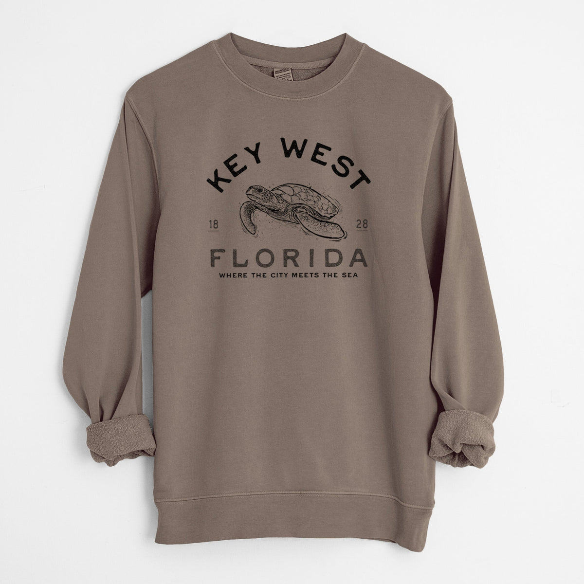Key West Florida Sea Turtle - Unisex Pigment Dyed Crew Sweatshirt