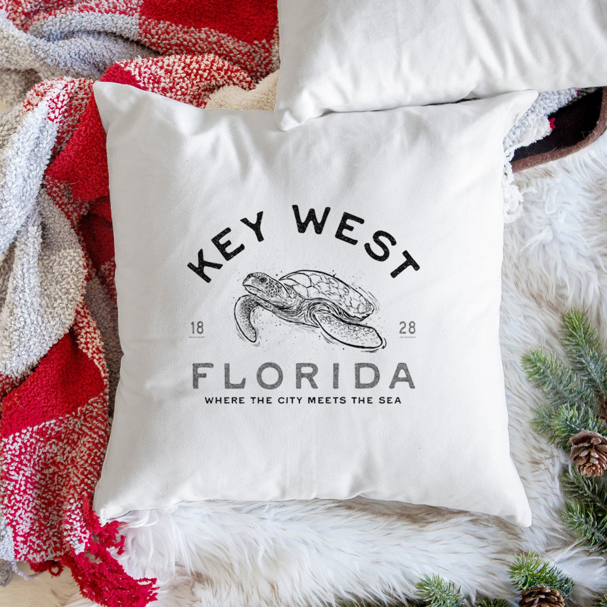 Key West Florida Sea Turtle - Throw Pillow Cover