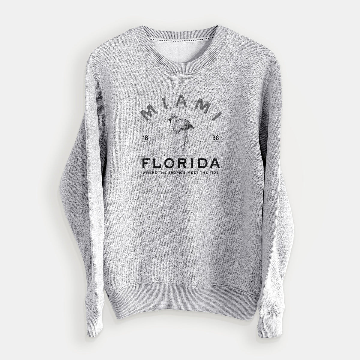 Miami Florida Flamingo - Knit Sweatshirt