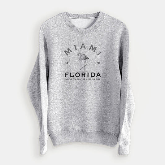 Miami Florida Flamingo - Knit Sweatshirt