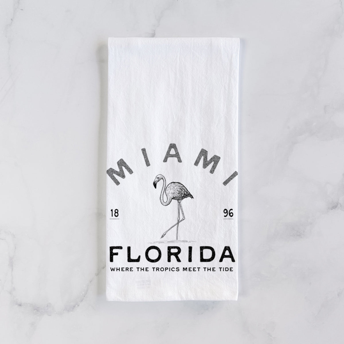 Miami Florida Flamingo Tea Towel