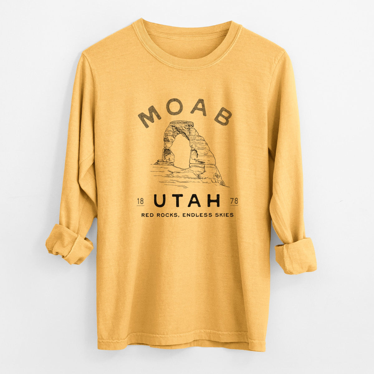 Moab Utah Delicate Arch - Unisex Comfort Colors 100% Cotton Long Sleeve