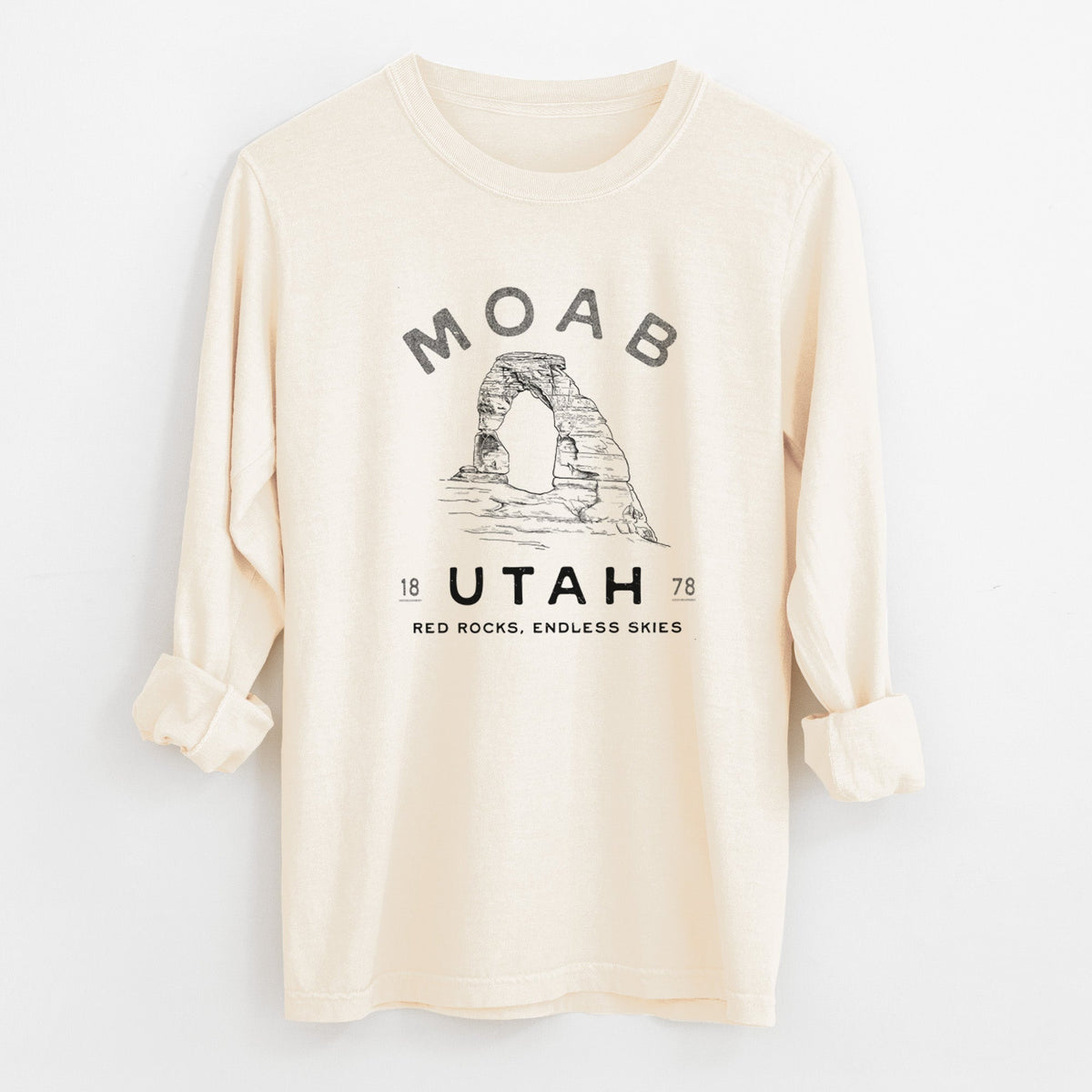 Moab Utah Delicate Arch - Unisex Comfort Colors 100% Cotton Long Sleeve